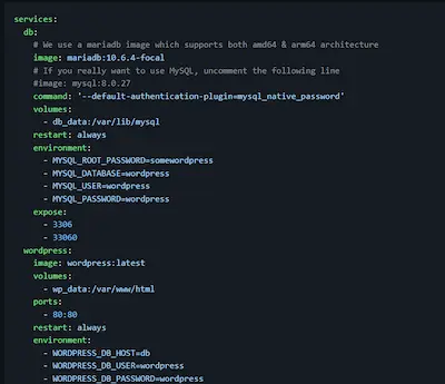 Wordpress Docker Compose file